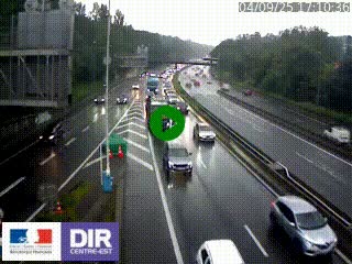 Caméra autoroute sur A6 - Valvert, près de Lyon, en direction de Paris, à hauteur de la sortie 36 Porte du Valvert