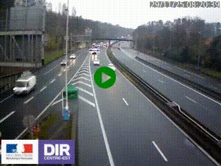 Caméra autoroute sur A6 - Valvert, près de Lyon, en direction de Paris, à hauteur de la sortie 36 Porte du Valvert