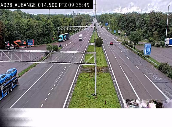 Webcam autoroute Belgique - Aubange - A28 direction Arlon - BK 14