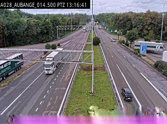 Webcam autoroute Belgique - Aubange - A28 direction Arlon - BK 14