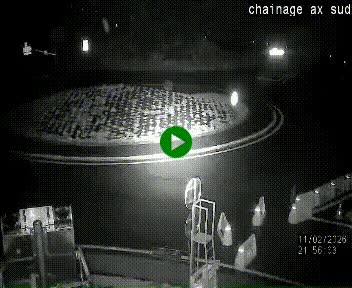 Webcam au nord d'Ax-les-Thermes au niveau de l'aire de chaînage de la N20. Vue orientée vers les Pyrénées, en direction de Pas de la Case