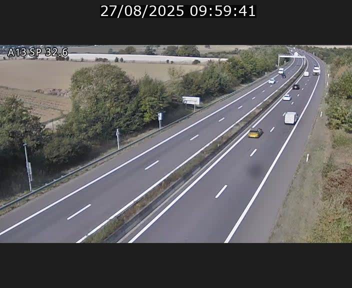 Webcam info trafic A13 à hauteur de Mondorf-les-bains. Vue orientée vers Altwies
