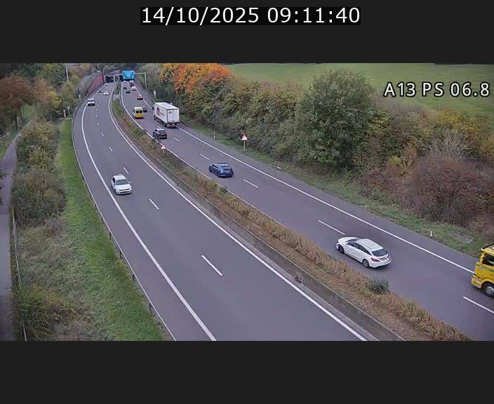 Traffic live webcam Luxembourg Ehlerange - A13 direction Esch-sur-Alzette - BK 6.8