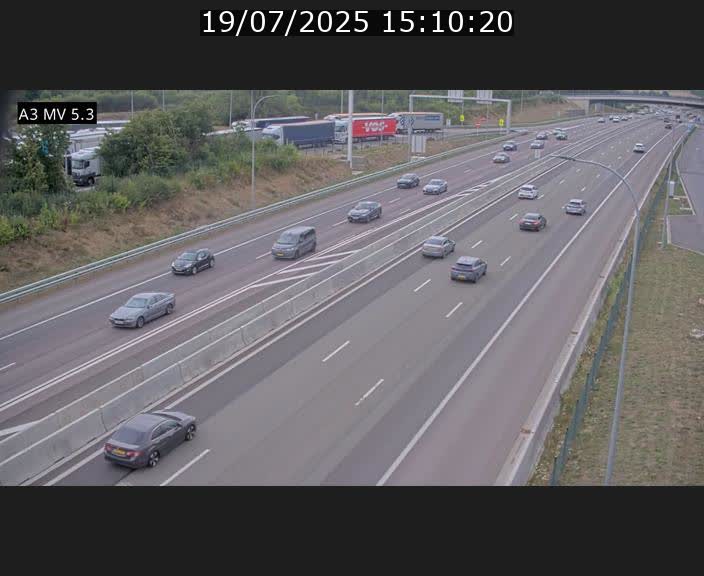 Webcam à l'Aire de Berchem au Luxembourg sur l'A3. Vue orientée vers la France