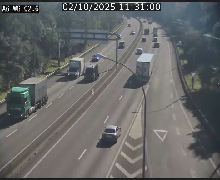 Traffic live webcam Luxembourg Croix de Cessange - A6 - BK 2.6 - direction France/Allemagne