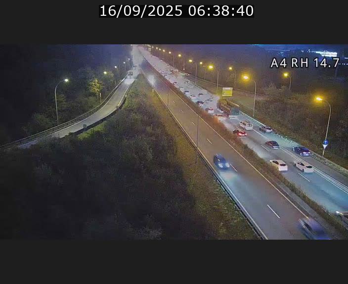 Traffic live webcam Luxembourg Jonction Lankelz - A4 - BK 14.7 - direction Luxembourg