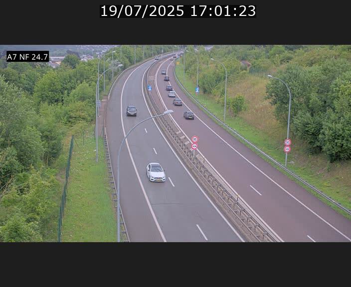 Caméra trafic Luxembourg - A7, Schieren direction Mersch