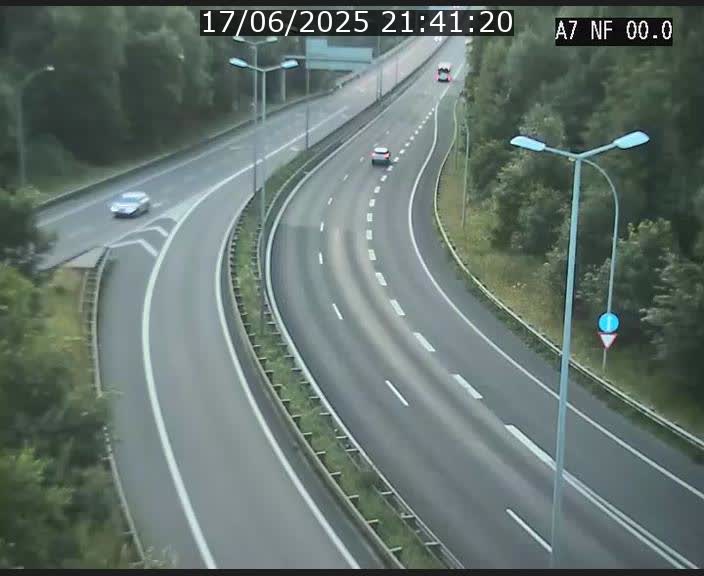 Caméra autoroute Luxembourg A7 - Echangeur A1/A7 Grünewald direction Tunnel Stafelter