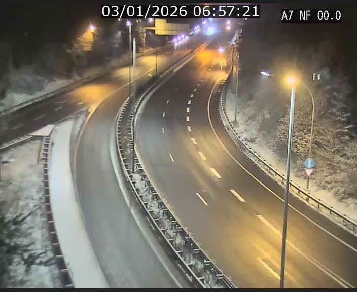 Caméra autoroute Luxembourg A7 - Echangeur A1/A7 Grünewald direction Tunnel Stafelter