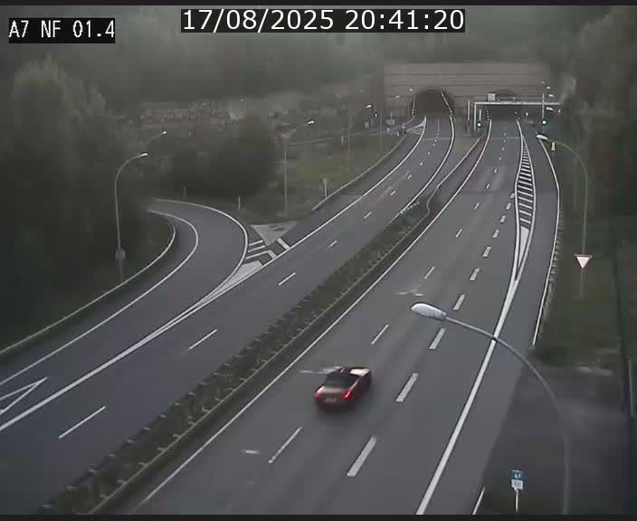 Caméra autoroute Luxembourg A7 - Echangeur Waldhaff - direction Tunnel Stafelter