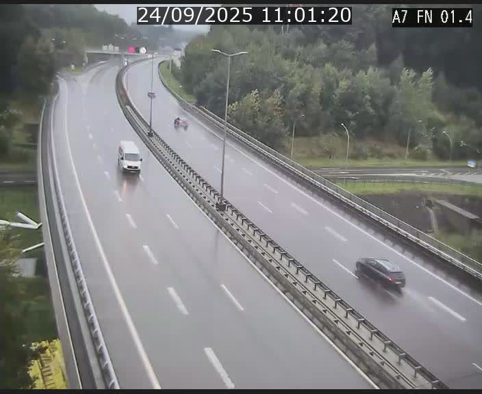 Caméra autoroute Luxembourg A7 - Tunnel Stafelter - direction Echangeur Grünewald