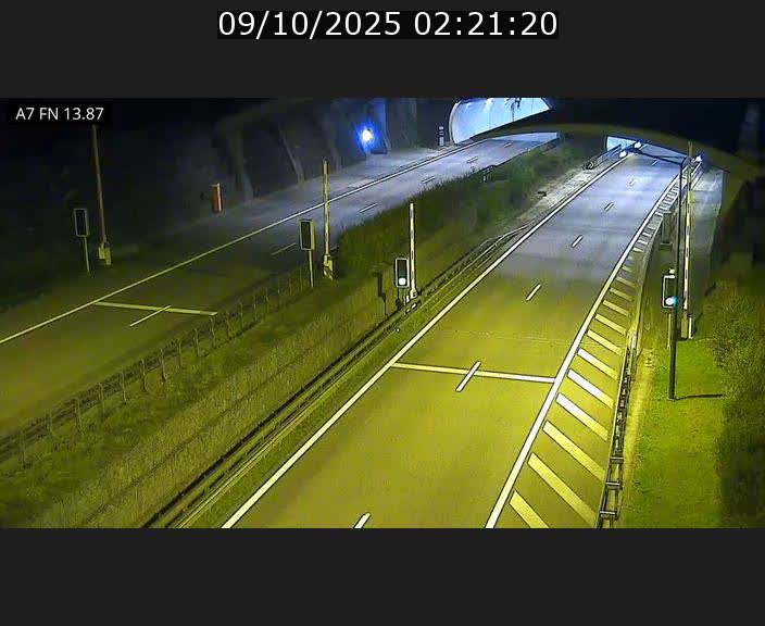 Caméra trafic Luxembourg - A7, Tunnel Gousselerbierg, entrée nord, direction Lorentzweiler