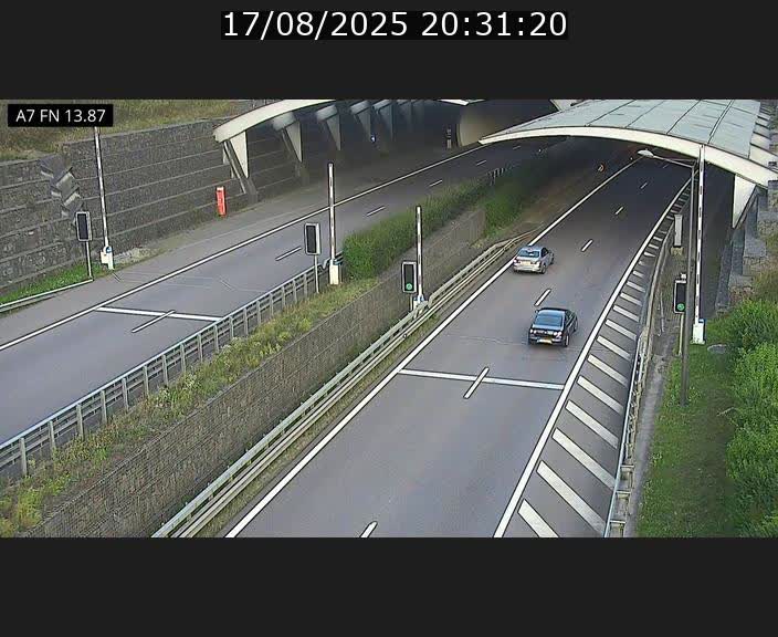 Caméra trafic Luxembourg - A7, Tunnel Gousselerbierg, entrée nord, direction Lorentzweiler