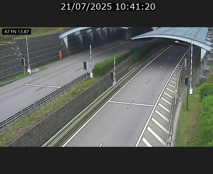 Caméra trafic Luxembourg - A7, Tunnel Gousselerbierg, entrée nord, direction Lorentzweiler