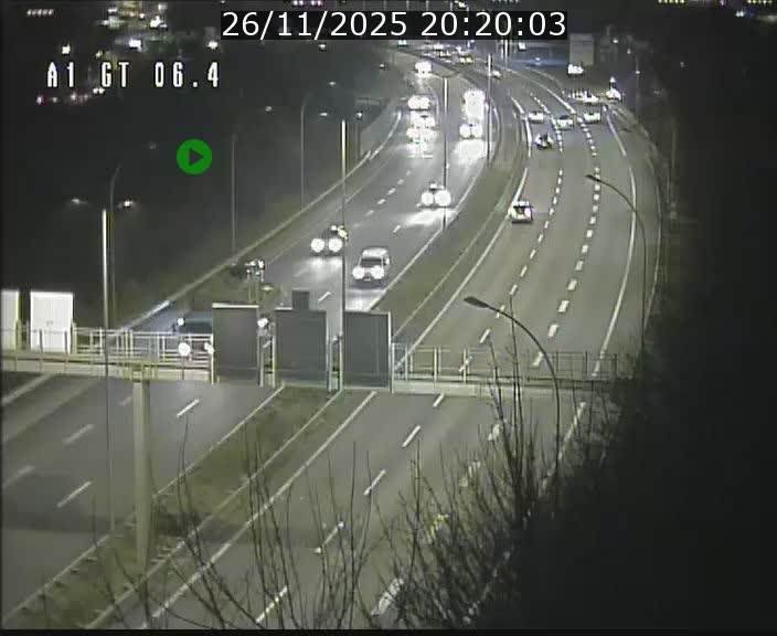 Traffic live webcam Luxembourg Hamm - A1 direction Sandweiler - BK 6.4