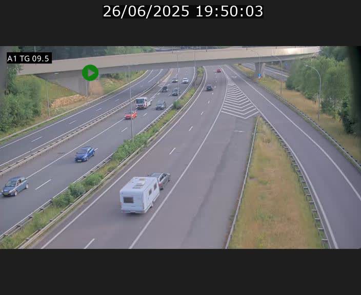 Traffic live webcam Luxembourg Jonction Grünewald - A1 direction Luxembourg-ville - BK 9.5
