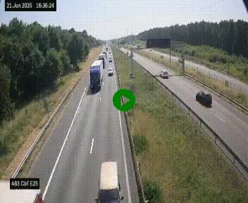 Webcam autoroute A63 en périphérie de Bordeaux au sud-est de la ville, en provenance du bassin d'Arcachon. Vue orientée vers Bordeaux