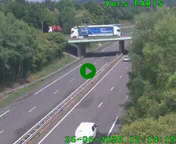 Caméra routière sur l'autoroute A20 au nord de Limoges, à la jonction avec la N520. Vue orientée vers Paris