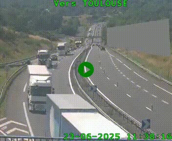 Caméra routière sur l'autoroute A20 à Noailles, en périphérie de Brive-la-Gaillarde. Vue orientée vers Toulouse