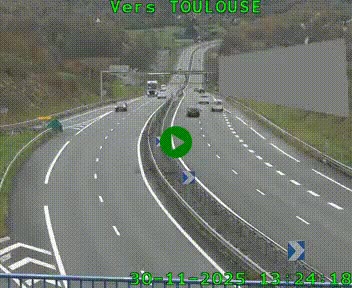 Caméra routière sur l'autoroute A20 à Noailles, en périphérie de Brive-la-Gaillarde. Vue orientée vers Toulouse