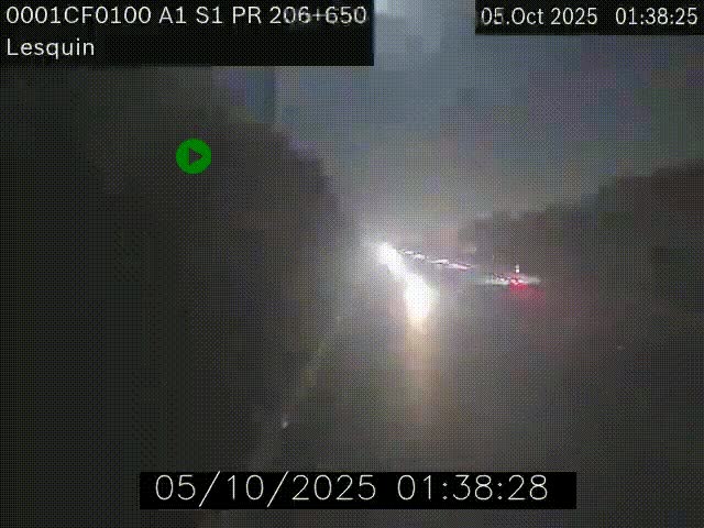Webcam autoroute A1 à hauteur de Lesquin. Vue orientée vers Lille