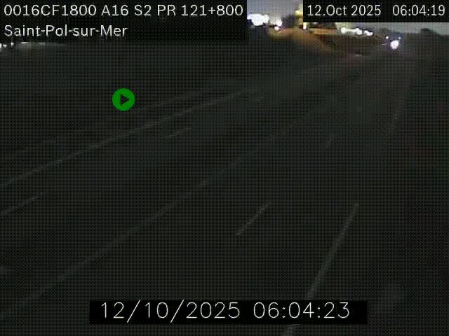 Webcam autoroute A16 à proximité de Dunkerque, à hauteur de la sortie Saint-Pol-sur-Mer. Vue orientée vers Calais