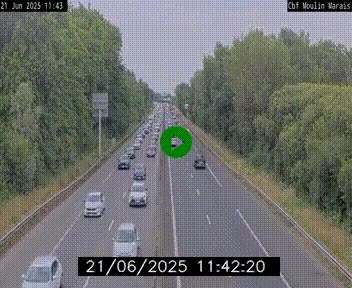 Webcam sur le périphérique de Nantes (N844) entre la Porte de Saint-Luce et la Porte d'Anjou, à l'est de la ville