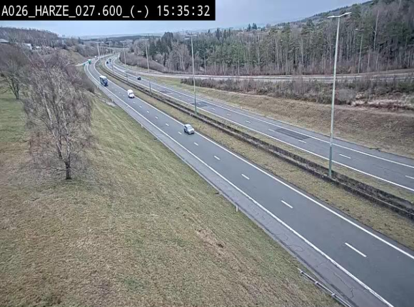 Webcam E25/A26 à Aywalle, à hauteur de la sortie Harzé. Vue orientée vers liège