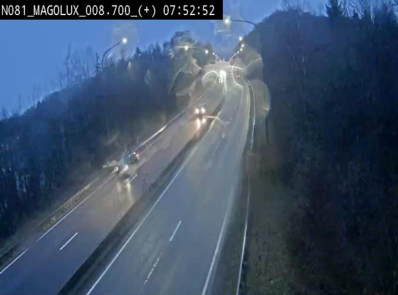 Webcam sur la N81 (E411) à hauteur de la jonction avec la N883. Vue orientée vers Longwy