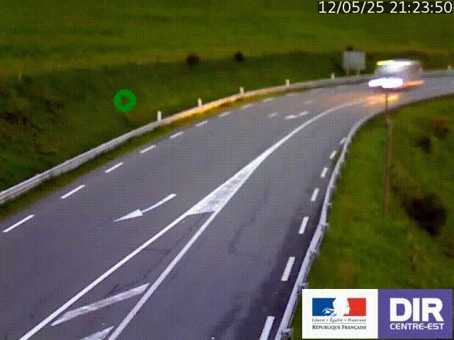 Webcam sur le col Pin Bouchain, vue orientée vers Roanne, en provenance de Lyon sur la nationale 7 (N7)