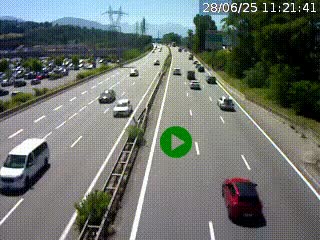 Caméra routière à hauteur des centres commerciaux et de la sortie 14 en direction d'Albertville