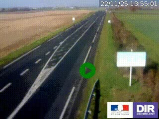 Webcam routière sur la RN7 à hauteur de Toulon-sur-Allier, entre Moulins et Vichy