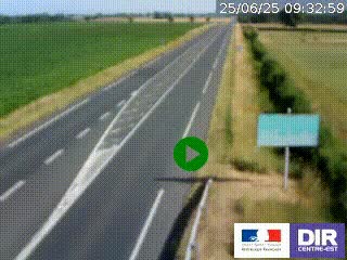 Webcam routière sur la RN7 à hauteur de Toulon-sur-Allier, entre Moulins et Vichy