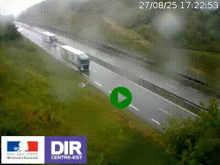 Webcam au niveau du col de Bois Clair à hauteur de Cluny sur la N79. Vue orientée vers Mâcon