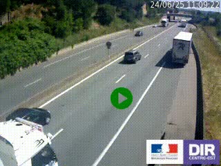 Caméra autoroutière sur l'A47 à hauteur de Givors, a proximité de Lyon. La webcam est orientée vers Lyon