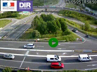 Webcam traffic à Grenoble-sud sur l'autoroute A480. Vue orientée vers l'entrée et la sortie de Grenoble