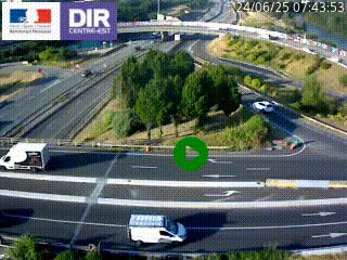 Webcam traffic à Grenoble-sud sur l'autoroute A480. Vue orientée vers l'entrée et la sortie de Grenoble