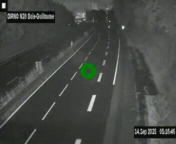 Webcam routière à hauteur de Bois-Guillaume en périphérie de Rouen. Vue orientée vers Rouen