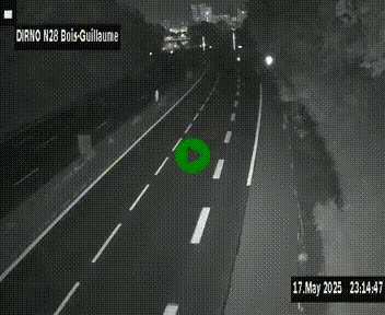 Webcam routière à hauteur de Bois-Guillaume en périphérie de Rouen. Vue orientée vers Rouen