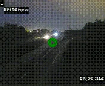 Webcam autoroute A150 à hauteur de La Vaupalière en périphérie de Rouen. Vue orientée vers Rouen