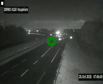 Webcam autoroute A150 à hauteur de La Vaupalière en périphérie de Rouen. Vue orientée vers Rouen