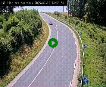 Webcam en haut de la Côte des Carreaux sur la N31 à Avesnes-en-Bray. Vue orientée vers Rouen