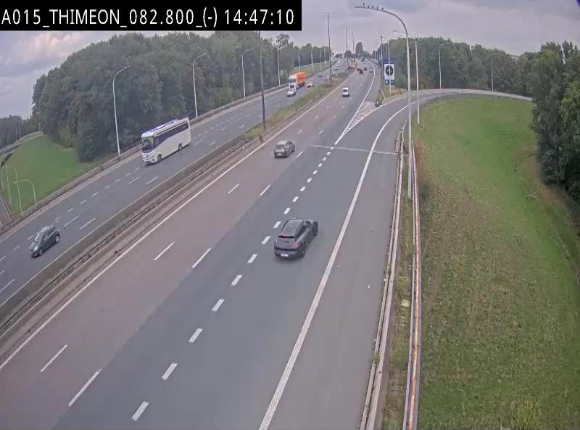 Caméra trafic Belgique - Thiméon - E42, jonction avec A54 (E420) direction La Louvière/Charleroi - BK 82.82