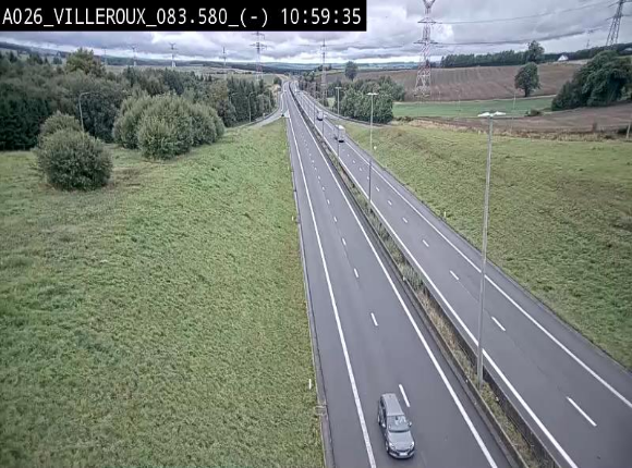 Webcam autoroute A26/E25 à hauteur de Vaux-sur-Sûre, à la jonction avec la N85 en direction de Liège - BK 83.6