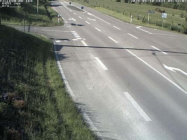 Webcam sur la RD164 à Tilleux. Vue orientée vers Neufchâteau