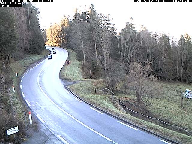 Caméra à proximité du col du Bonhomme sur la D415 à Plainfaing vers l'Alsace