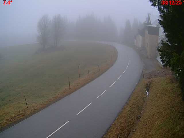 Webcam en haut du col du Ballon d'Alsace sur la D465 à 1075 mètres d'altitude dans les Vosges