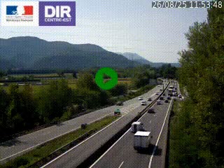 Caméra trafic à Meylan sur la Rocade-Sud de Grenoble en direction d'Aix-en-Provence