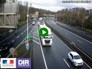 Caméra autoroute sur A6 - Valvert, près de Lyon, en direction de Paris, à hauteur de la sortie 36 Porte du Valvert