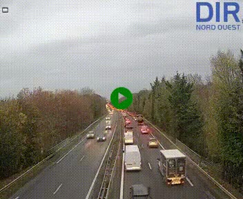 Webcam sur le périphérique de Caen (N814) à l'est de la ville, à Mondeville hauteur de la sortie 2, Presqu'île-Rives de l'Orne, au bout de l'autoroute A13